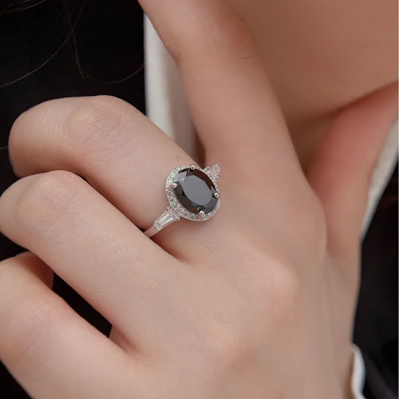 Bague pour homme Olivenorma en argent S925 et onyx noir