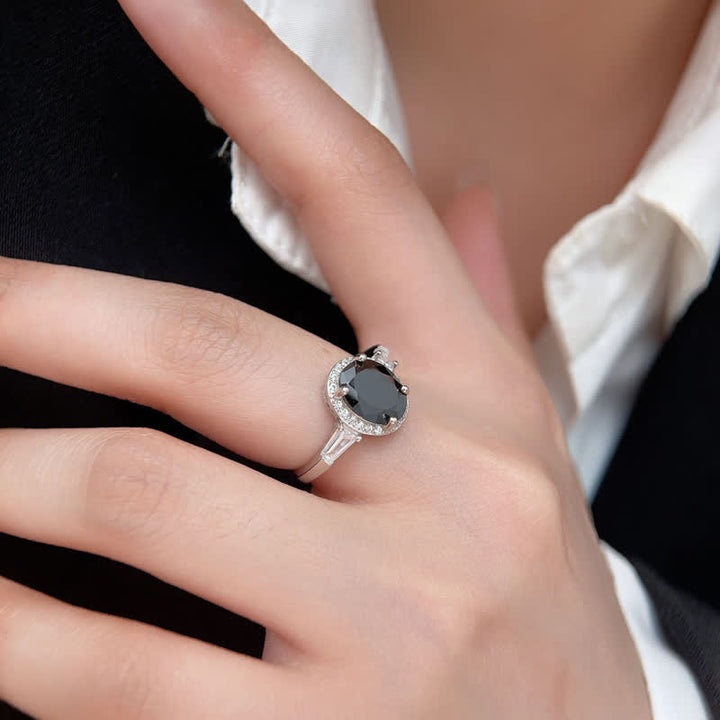 Bague pour homme Olivenorma en argent S925 et onyx noir