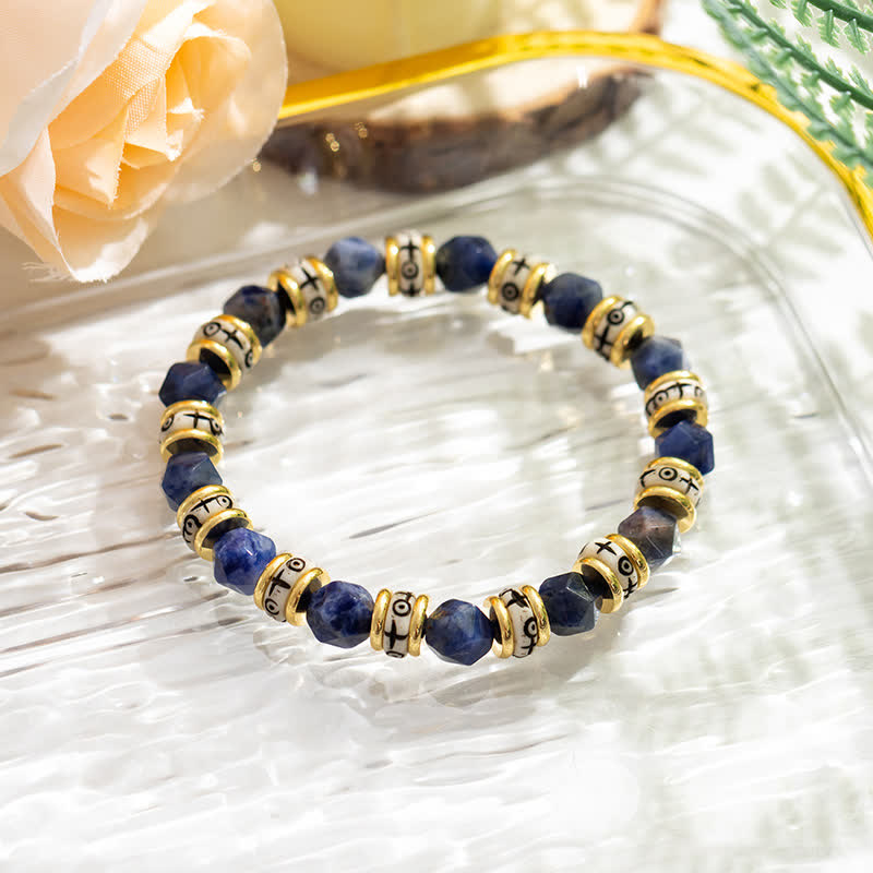 Bracelet de perles en pierre naturelle à facettes Olivenorma