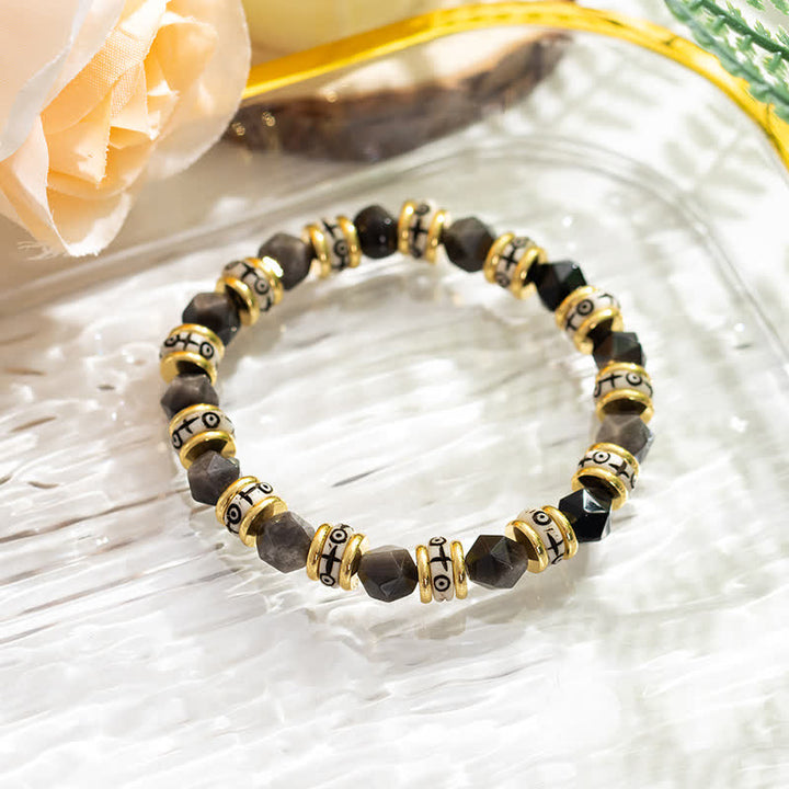 Bracelet de perles en pierre naturelle à facettes Olivenorma