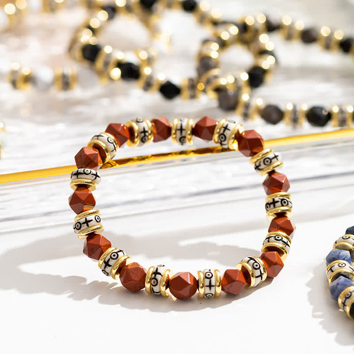 Bracelet de perles en pierre naturelle à facettes Olivenorma