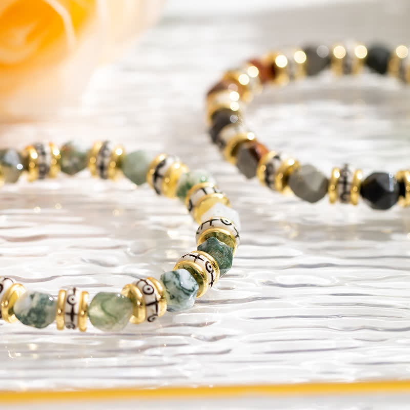 Bracelet de perles en pierre naturelle à facettes Olivenorma