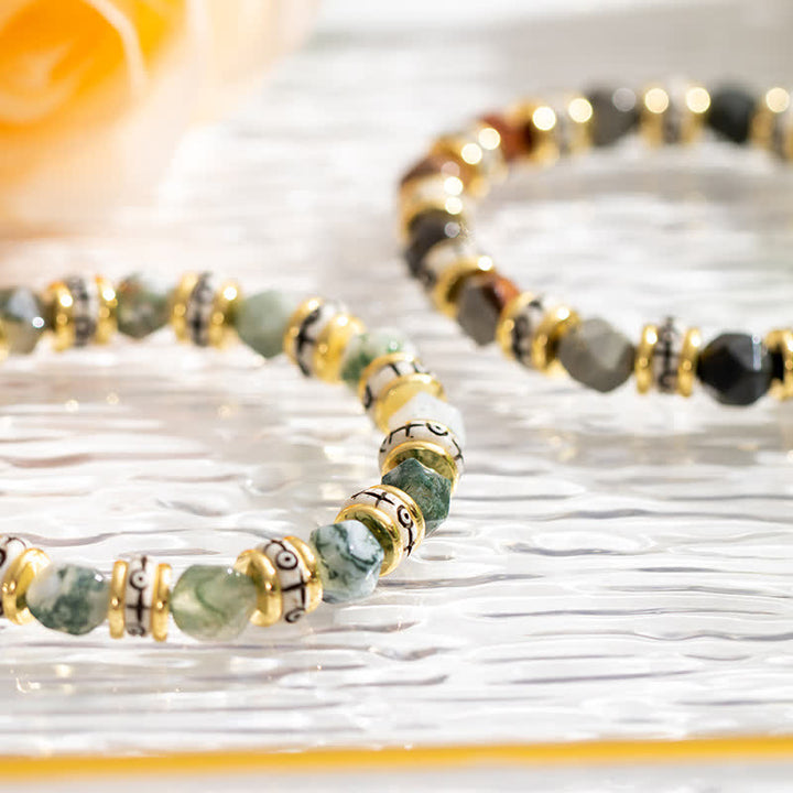 Bracelet de perles en pierre naturelle à facettes Olivenorma