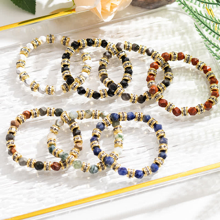 Bracelet de perles en pierre naturelle à facettes Olivenorma