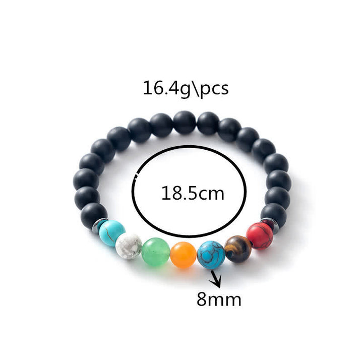 Bracelet en perles en métal avec plaque en pierre naturelle et arbre de vie Olivenorma