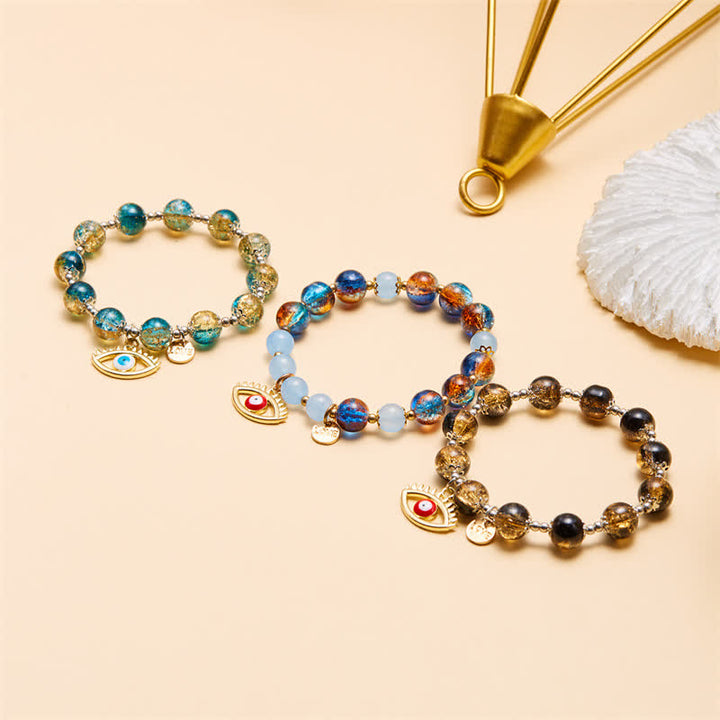 Bracelet en perles flash bicolores en pierre naturelle Olivenorma