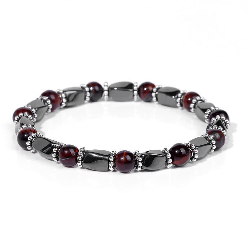 Bracelet de perles en cristal d'hématite naturelle Olivenorma