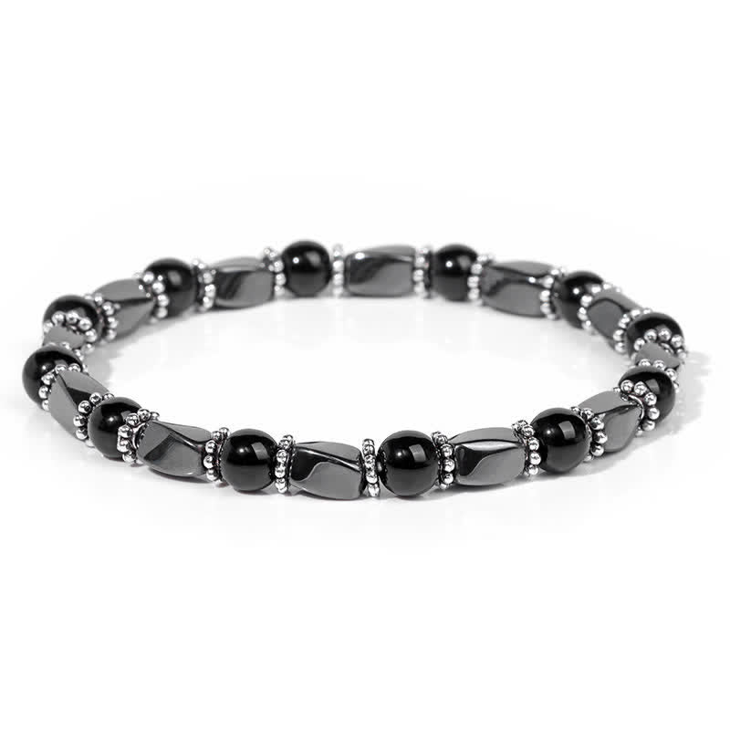 Bracelet de perles en cristal d'hématite naturelle Olivenorma