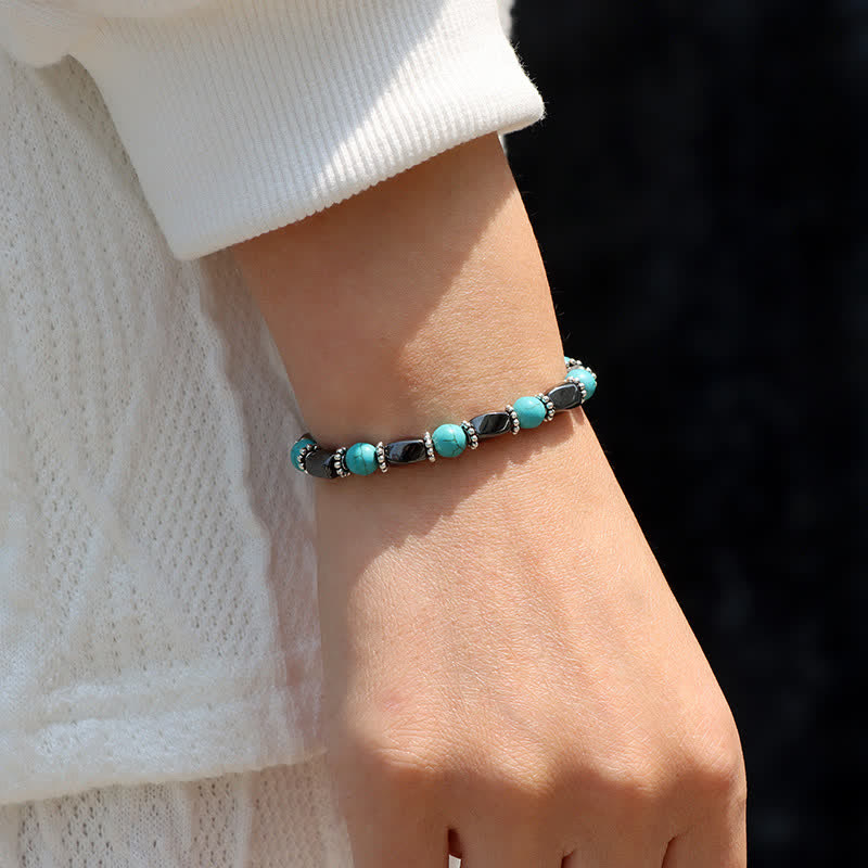 Bracelet de perles en cristal d'hématite naturelle Olivenorma