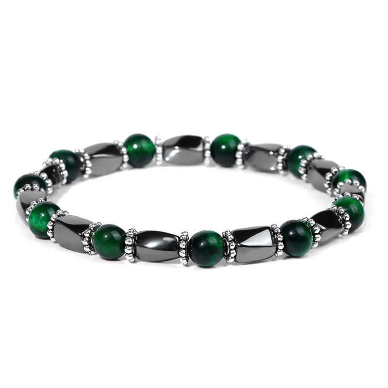 Bracelet de perles en cristal d'hématite naturelle Olivenorma