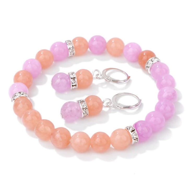 Boucles d'oreilles bracelet en perles de cristal naturel Olivenorma