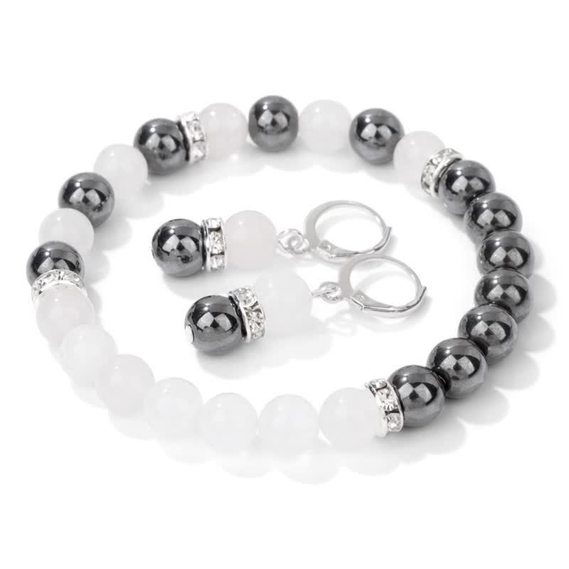 Boucles d'oreilles bracelet en perles de cristal naturel Olivenorma