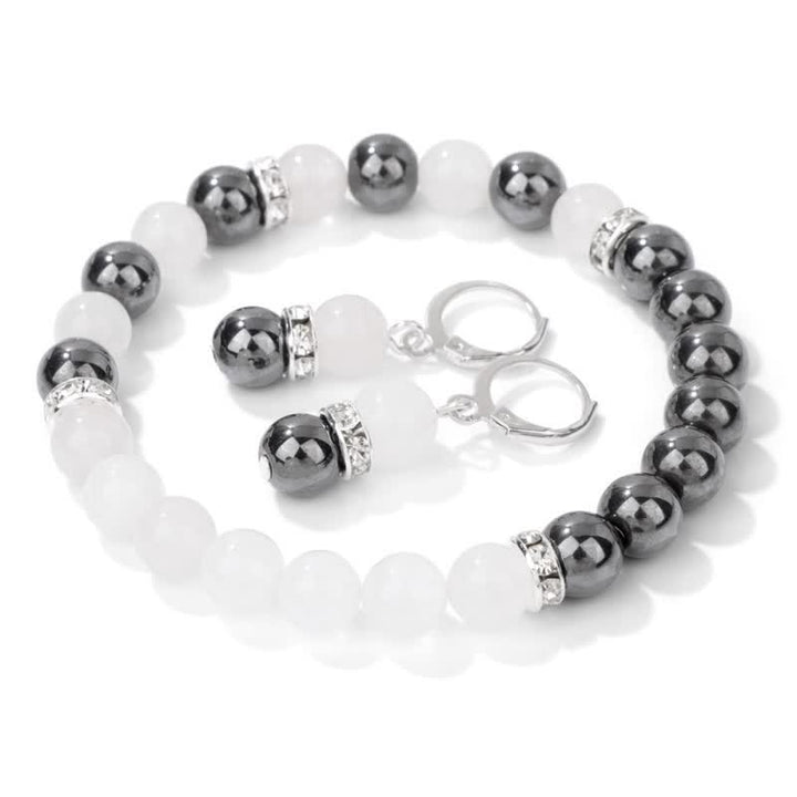 Boucles d'oreilles bracelet en perles de cristal naturel Olivenorma