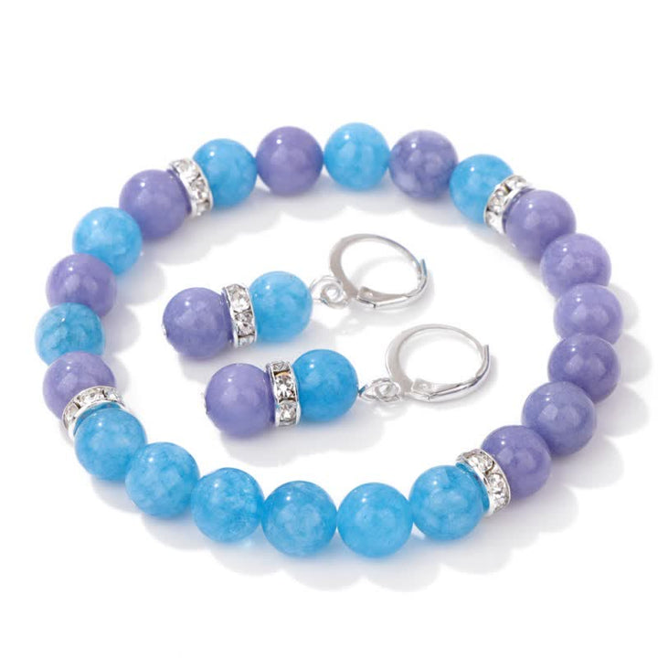 Boucles d'oreilles bracelet en perles de cristal naturel Olivenorma