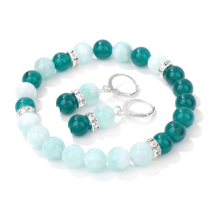 Boucles d'oreilles bracelet en perles de cristal naturel Olivenorma