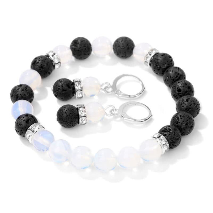 Boucles d'oreilles bracelet en perles de cristal naturel Olivenorma