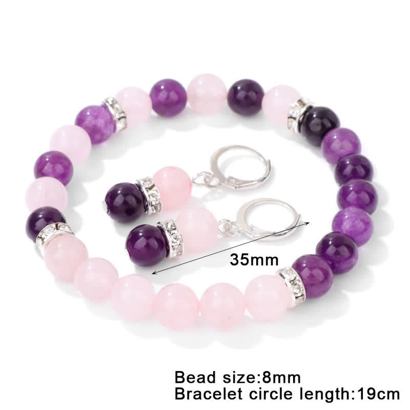 Boucles d'oreilles bracelet en perles de cristal naturel Olivenorma