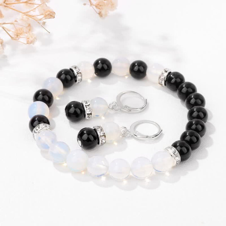 Boucles d'oreilles bracelet en perles de cristal naturel Olivenorma