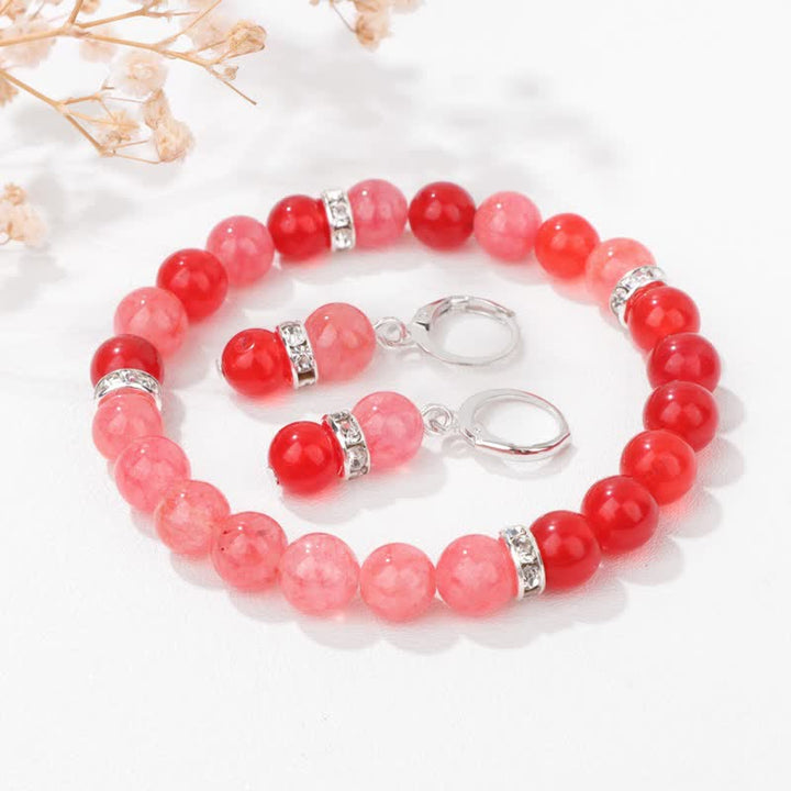Boucles d'oreilles bracelet en perles de cristal naturel Olivenorma