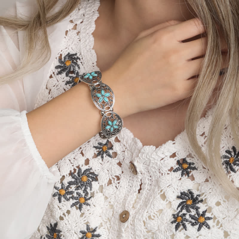 Bracelet en alliage de turquoise naturelle Olivenorma Bohemia