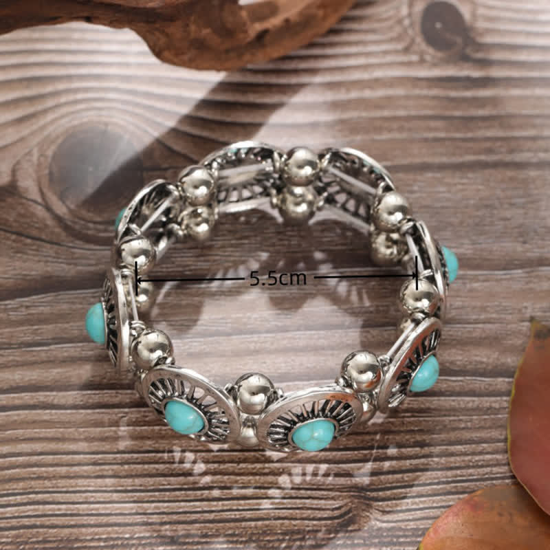 Bracelet en alliage de turquoise naturelle Olivenorma Bohemia