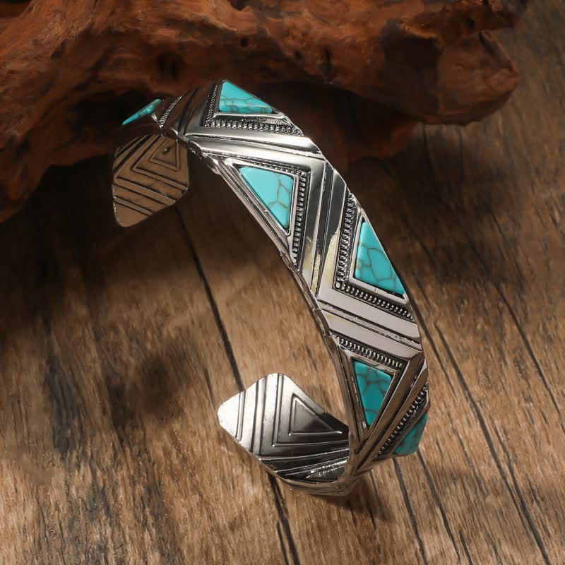 Bracelet ouvert en alliage turquoise Bohemia Olivenorma
