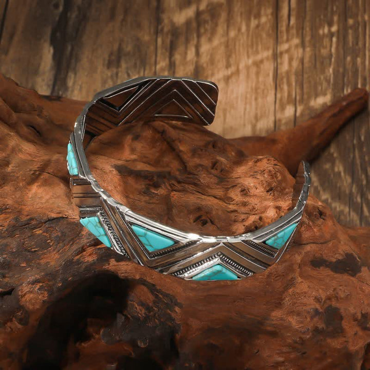 Bracelet ouvert en alliage turquoise Bohemia Olivenorma