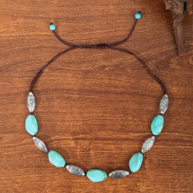 Bracelet en perles en forme de noix en alliage turquoise de Bohême Olivenorma