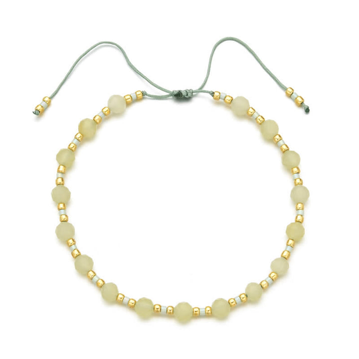 Bracelet à cordon en perles de pierre irrégulières naturelles Olivenorma