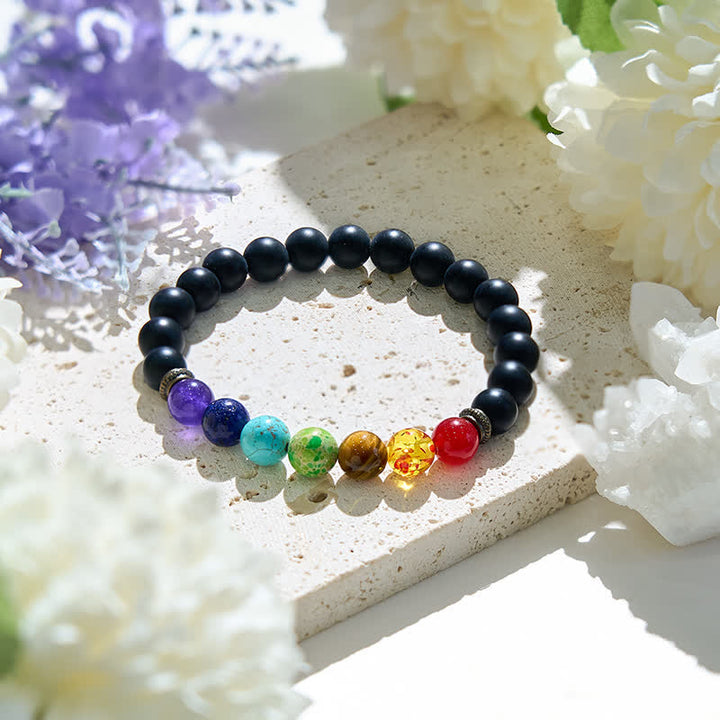 Bracelet Onyx Noir Chakra Olivenorma