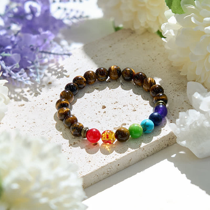 Bracelet Chakra Oeil de Tigre Olivenorma