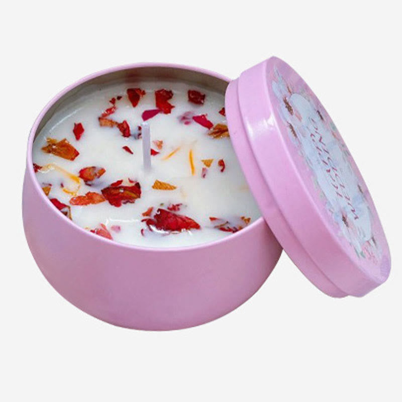 Bougie de soja aux fleurs séchées naturelles Olivenorma Cristal Aromathérapie