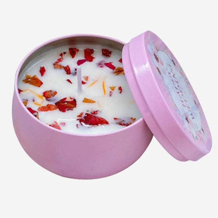 Bougie de soja aux fleurs séchées naturelles Olivenorma Cristal Aromathérapie