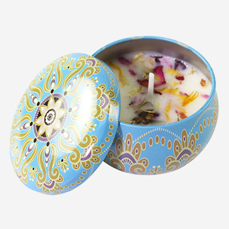 Bougie de soja aux fleurs séchées naturelles Olivenorma Cristal Aromathérapie