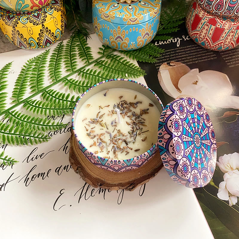 Coffret de 4 bougies parfumées Olivenorma Aromathérapie en cristal naturel