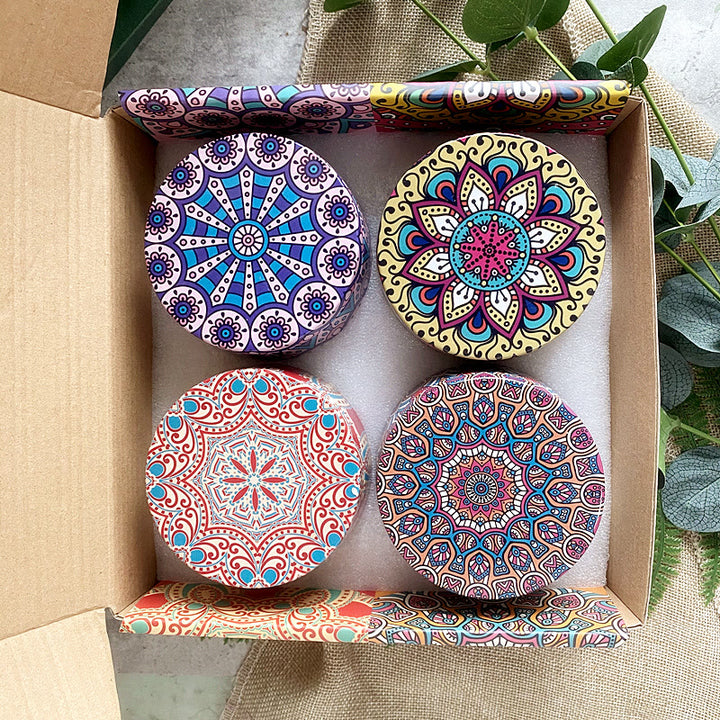 Coffret de 4 bougies parfumées Olivenorma Aromathérapie en cristal naturel