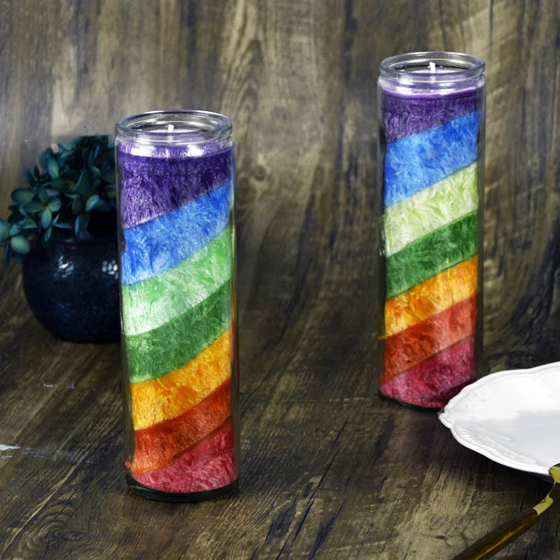 Bougie énergétique de méditation arc-en-ciel Olivenorma 7 Chakra