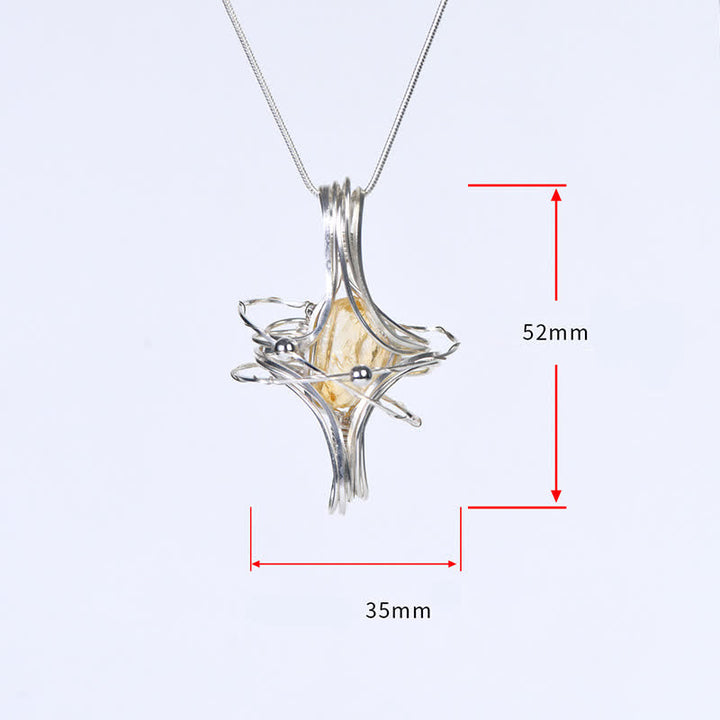 Collier pendentif planète octaédrique enroulé à la main en cristal naturel Olivenorma