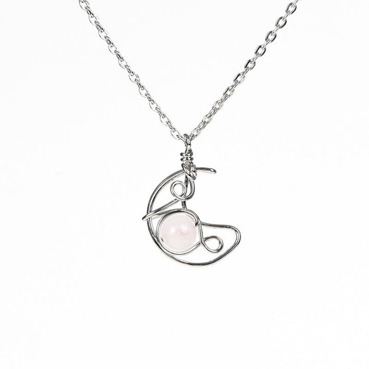 Collier pendentif soleil lune en pierre naturelle Olivenorma