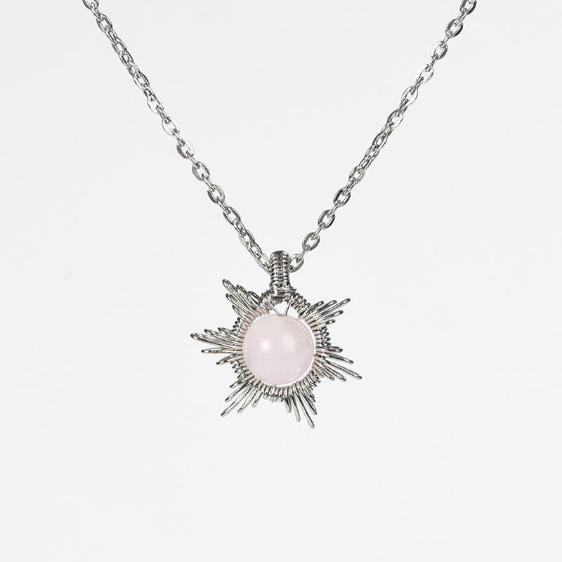 Collier pendentif soleil lune en pierre naturelle Olivenorma