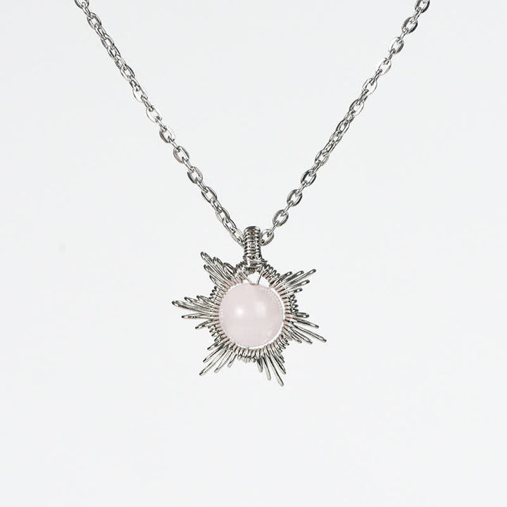 Collier pendentif soleil lune en pierre naturelle Olivenorma