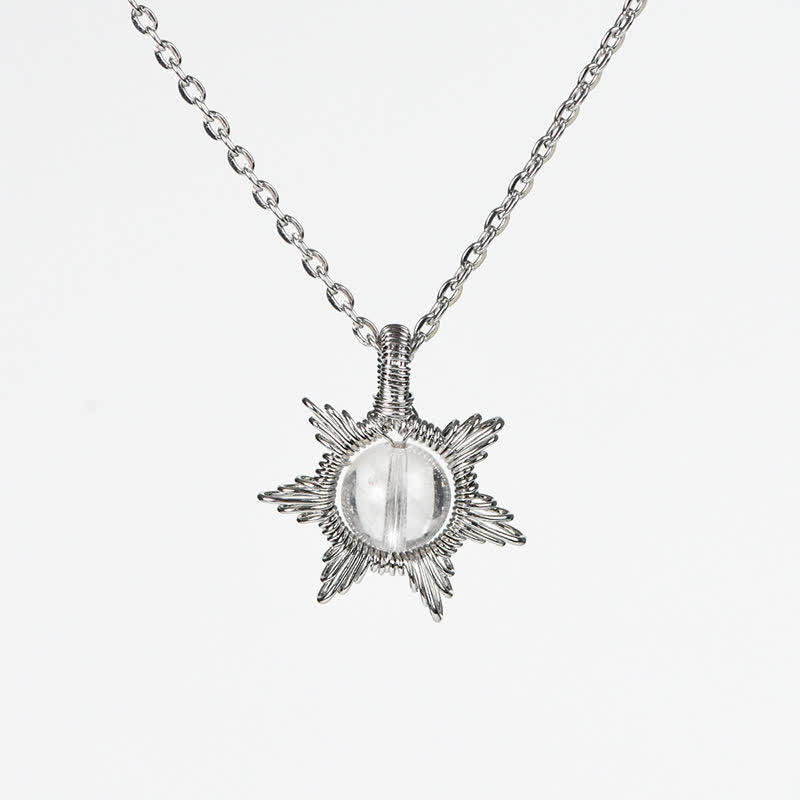 Collier pendentif soleil lune en pierre naturelle Olivenorma