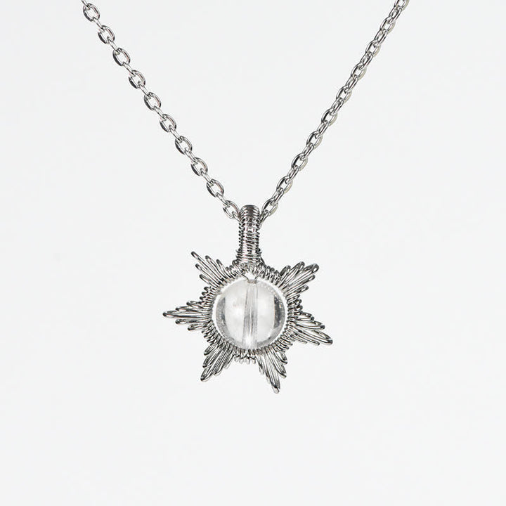 Collier pendentif soleil lune en pierre naturelle Olivenorma