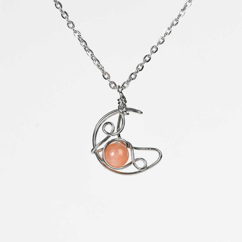 Collier pendentif soleil lune en pierre naturelle Olivenorma