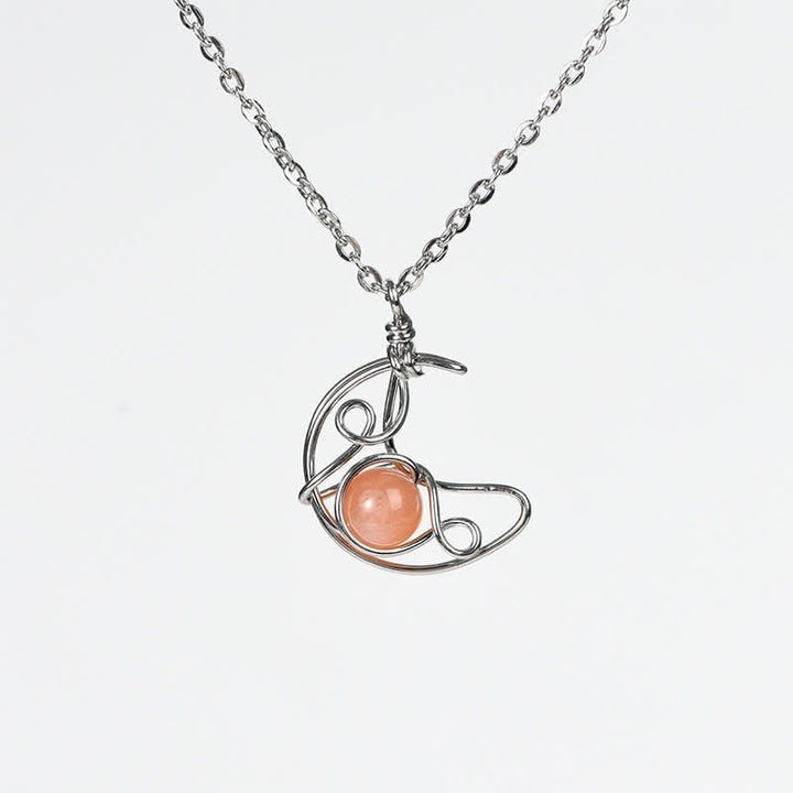 Collier pendentif soleil lune en pierre naturelle Olivenorma