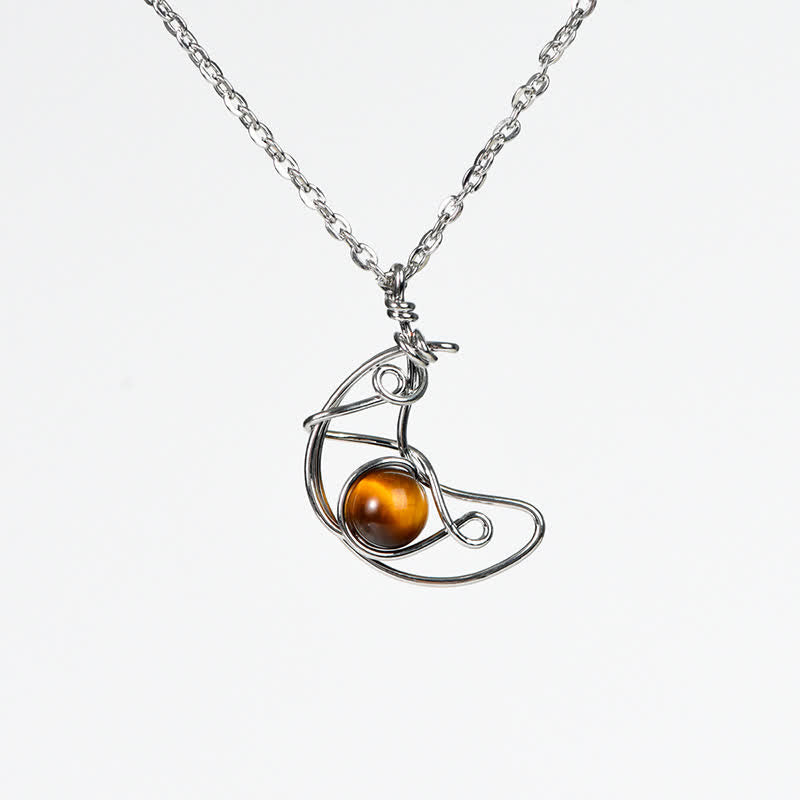 Collier pendentif soleil lune en pierre naturelle Olivenorma