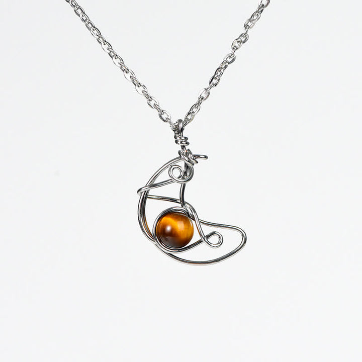 Collier pendentif soleil lune en pierre naturelle Olivenorma