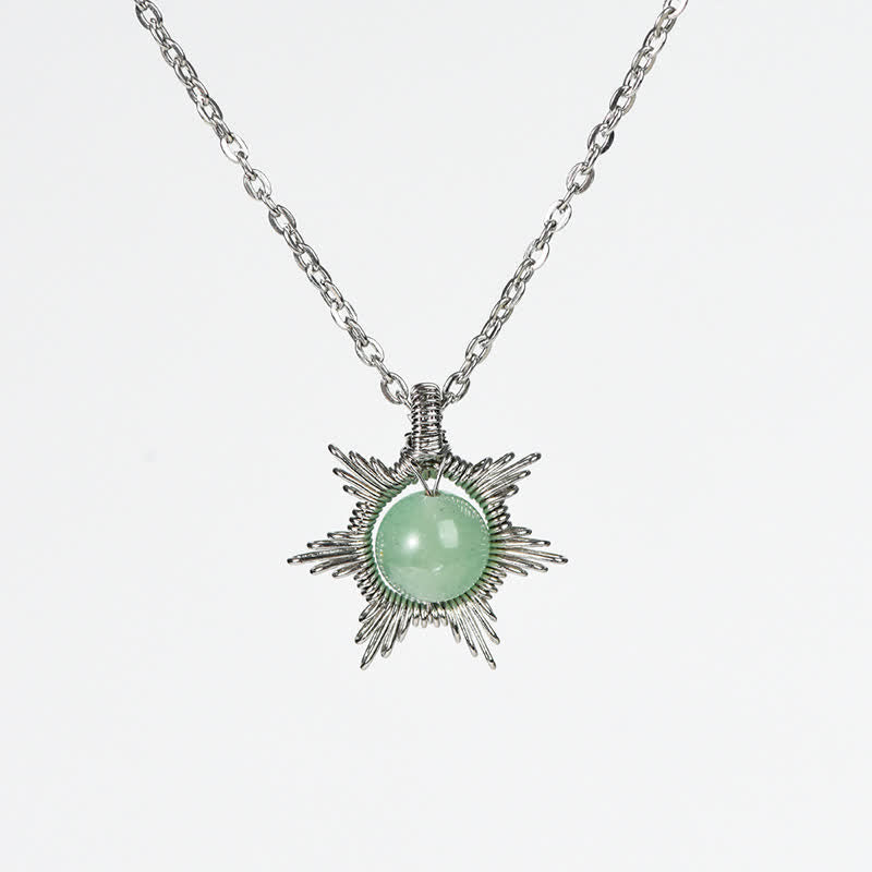 Collier pendentif soleil lune en pierre naturelle Olivenorma