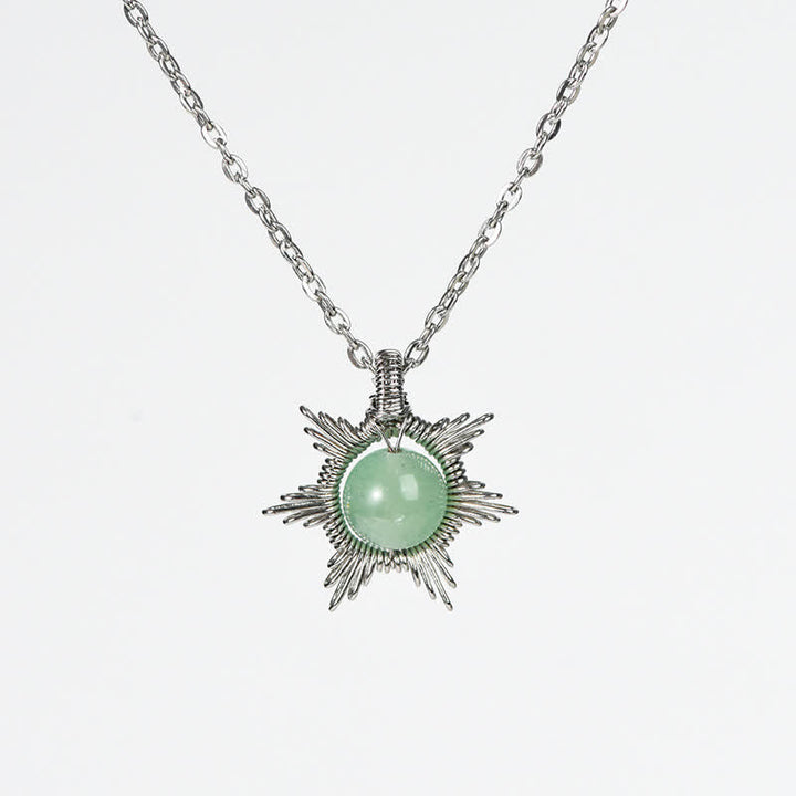 Collier pendentif soleil lune en pierre naturelle Olivenorma