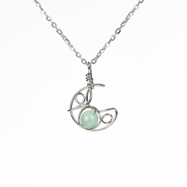 Collier pendentif soleil lune en pierre naturelle Olivenorma